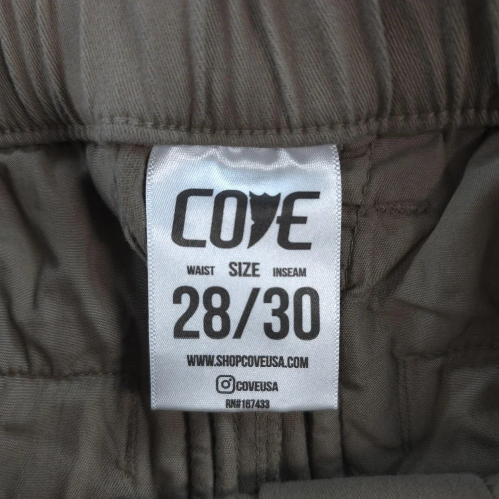 Cove USA Pants Mens 28x29 Beige Stretch Chino Elastic Waist Casual Wear Surf